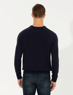 Lacivert Slim Fit Bisiklet Yaka Triko Kazak - Pierre cardin фото 5