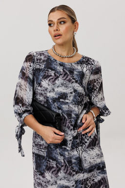 Платье ANELLI 1733 леопардовый серый  фото 9