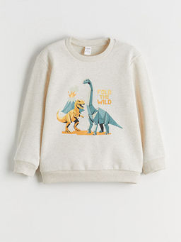 Dinozor Bask?l? Erkek ?ocuk Sweatshirt 2li