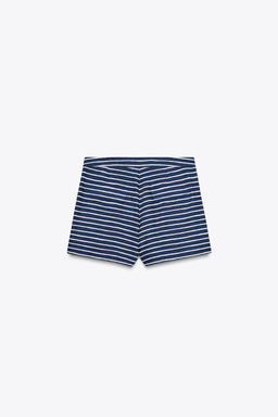 STRIPED LINEN BLEND BERMUDA SHORTS - Zara фото 4