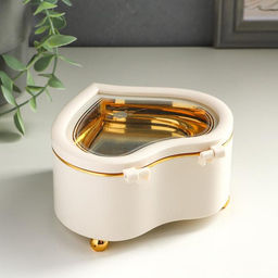 Шкатулка музыкальная механическая «Белое сердце с балериной», 7×13×11.5 см