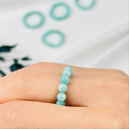 Кольцо на резинке из Амазонита 18 р.