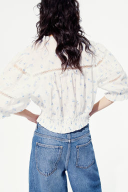 Blusa de algod?n con jaretas - H&m фото 6