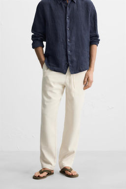 RELAXED FIT TEXTURED TROUSERS - Zara фото 14