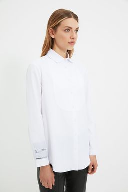 Trendyolmilla X Sagaza Studio Beyaz Dokuma Poplin Gomlek TPRAW22GO1061  фото 3