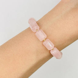 Браслет из мадагаскарского Розового кварца 17 см +