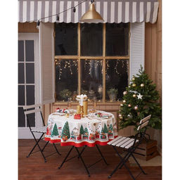 Скатерть новогодняя Этель Новогодняя ярмарка d=220 +/- 3см с ГМВО, 100% хлопок, саржа 190 гр/м2  фото 5
