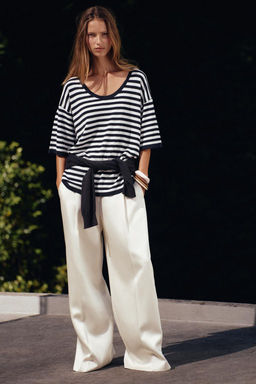 OVERSIZED KNIT SHORT SLEEVE TOP - Zara фото 3