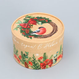 Коробка подарочная Новогодний венок, 12 х 8 см