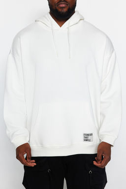 TRENDYOL MAN Antrasit Buyuk Beden Oversize Basic Rahat Kapusonlu Etiketli Ici Polarl? Sweatshirt TMNAW24AO00000 - Trendyolmilla фото 12