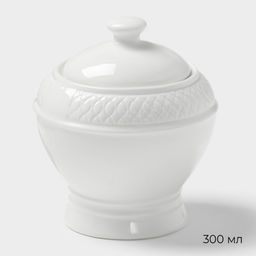 Набор сервировочный Magistro Argos, 2 предмета: молочник 300 мл, сахарница 300 мл, фарфор, белый фото 3