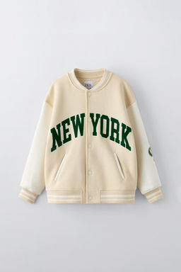 NEW YORK SLOGANLI KOLEJ BOMBER CEKET