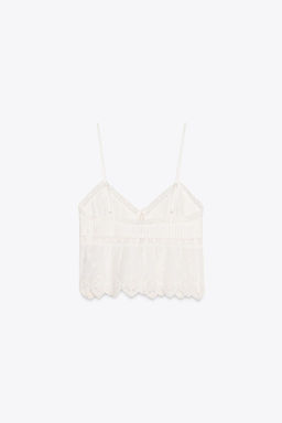 EMBROIDERED STRAPPY TOP - Zara фото 7