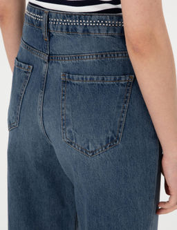 _ndigo Waist Flare Fit Jean Pantolon