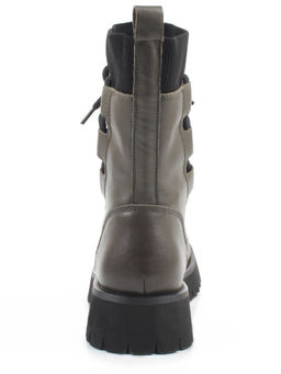 01-XKL21-195R DK. GREEN Ботинки демисезонные женские (натуральная кожа, байка)