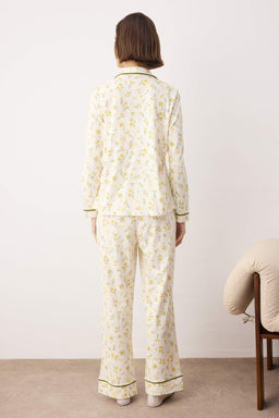 Trendyolmilla Pembe %100 Pamuklu Cicekli Biyeli Orme Pijama Tak?m? THMAW25PT00202  фото 16
