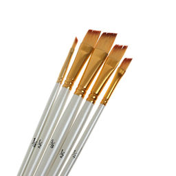 Набор кистей синтетика, 5 штук (№1/8.3/8.5/8.1/2.1/4), плоские, скошенные, в блистере (международный размер)