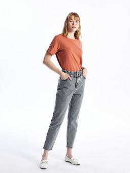 Beli Lastikli Slim Fit Kad?n Jean Pantolon