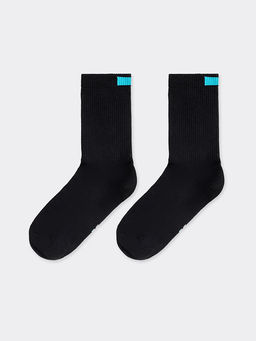 Цена за 5 пар! Высокие мужские носки черного цвета с бирюзовым прямоугольником - Mark formelle фото 2