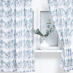 Шторы для кухни с подхватами Этель Flower mood, 145×180 см, комплект - 2 шт.