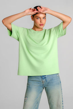 Арт. 3-302/3 Футболка женская оверсайз 44-50 (4 шт) Цвет:салатовый - Калинка фото 6