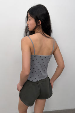 TOP POINTELLE FLORES / Gris - Zara фото 2