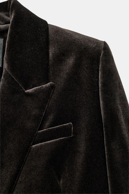 DOUBLE-BREASTED VELVET BLAZER ZW COLLECTION - Zara фото 5