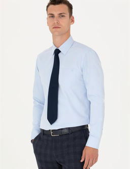 A__k Mavi Regular Fit Uzun Kollu Basic G_mlek