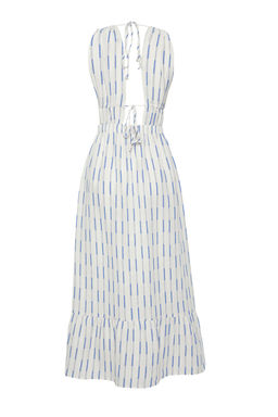 Trendyolmilla Siyah Cizgi Desenli Maxi Dokuma Plaj Elbise TBESS25EL00108 фото 5