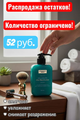 Organic Men Лосьон после бритья д/чувствит.кожи "MEGAGREEN" 150мл.