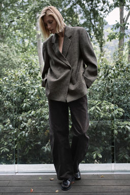 OVERSIZE CHECK BLAZER WITH WOOL ZW COLLECTION