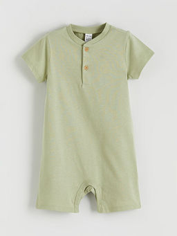 K?sa Kollu Bisiklet Yaka Erkek Bebek Tulum