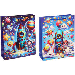 Пакет подарочный "Другая планета" 26*32*10 см