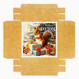 Цена за 2 шт. Коробка новогодняя складная «Ретро», 17×17×7 см