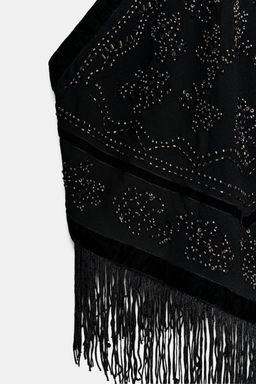 COMBINED HALTER NECK BEADED GEORGETTE TOP - Zara фото 8