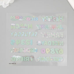 Цена за 2 шт. Наклейка пластик «Яркие надписи», набор 6 листов, лопатка и пинцет 15.5×13 см, МИКС