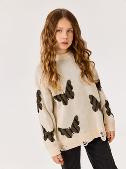 ACOOLA / Джемпер детский для девочек Linda хаки принт фото 7