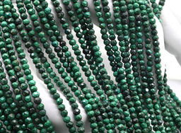 Бусины из малахита шарик граненый 3мм, 38см, 145 бусин Радуга камня