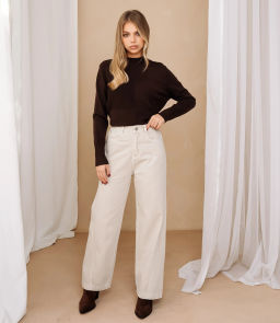 Джинсы #КТ6257, светло-бежевый