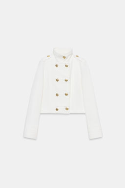 CHAQUETA CRUZADA BOT?N DORADO / Crudo - Zara фото 10