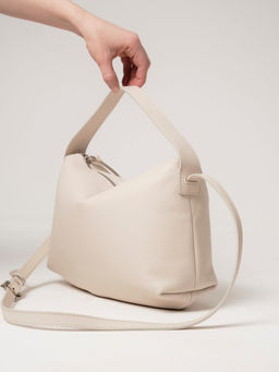 Кожаная сумка Deboro 30963 светлый крем