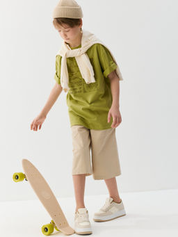 Шорты бермуды Беж из габардина 7+ - Bungly фото 3