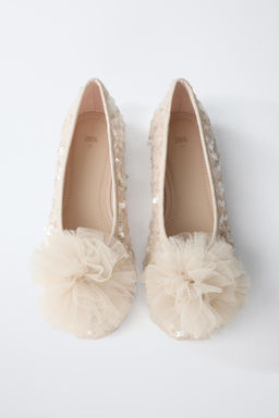 SEQUIN POMPOM BALLET FLATS - Zara фото 4