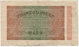 Банкнота 20000 марок 1923 года Германия