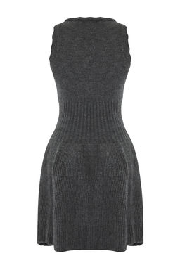 Limited Edtion Antrasit Duz K?sa / Mini Triko Elbise TWOAW26EL00103 - Trendyolmilla фото 6