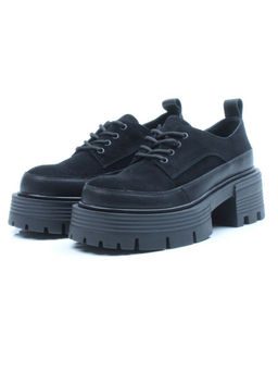 03-C1806-3 BLACK Полуботинки женские (натуральная замша)