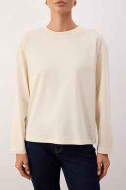 TRENDYOLMILLA Siyah-Beyaz 2li Paket %100 Suprem Oversize/Genis Kesim Orme T-Shirt TWOAW25TS00004  фото 27