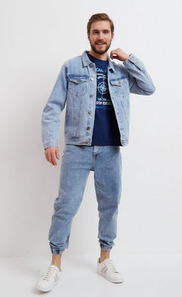 Футболка мужская с принтом F211-06-718 тёмно-синяя - Fine joyce фото 7