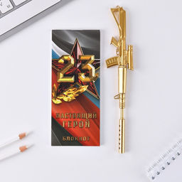Набор подарочный Защитнику Отечества. 23 февраля, блокнот 16 листов и ручка пластик - Artfox фото 2