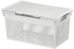 Корзина с крышкой 21 л 45,5*26,5*23,5 см Лофт узкая, светло-серая (модель 562108) - Elan gallery фото 3